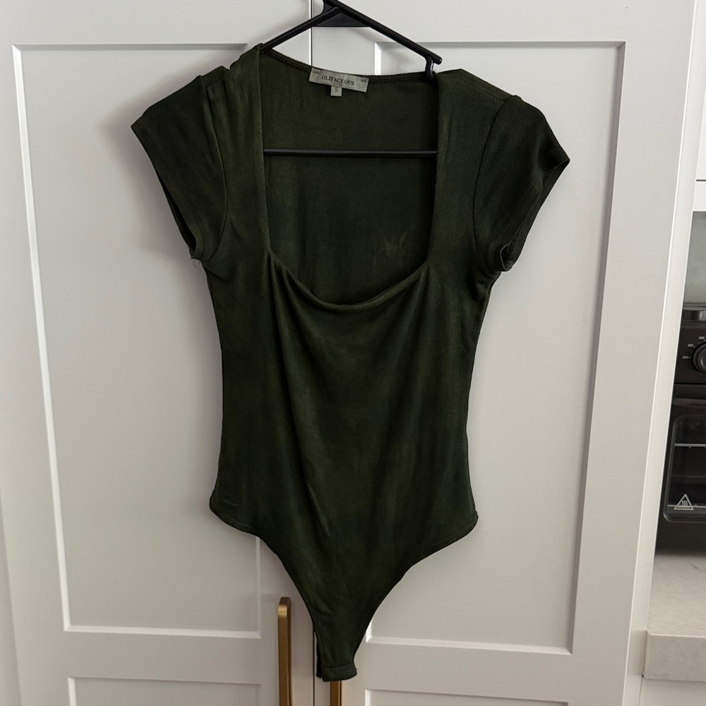 Elegant Olive Green Women's Top